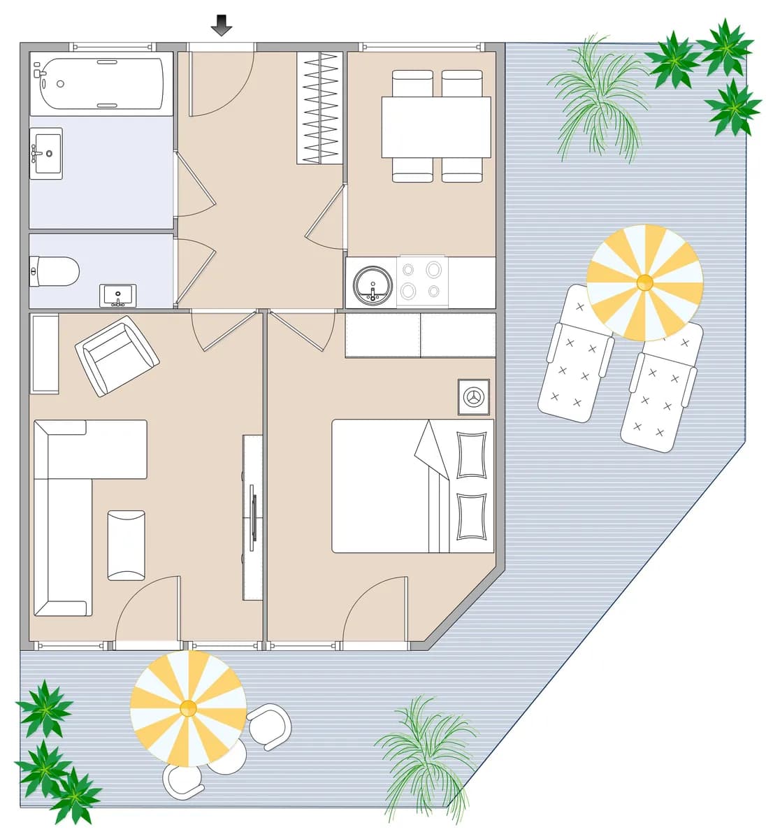 2-Zimmer-Wohnung mieten in Graz – 43,89 m², € 750