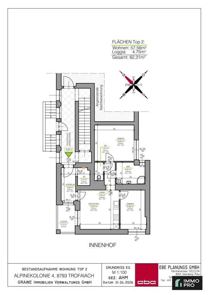 2-Zimmer-Wohnung mieten in Leoben – 59,65 m², € 699 – Bild 9 von 9