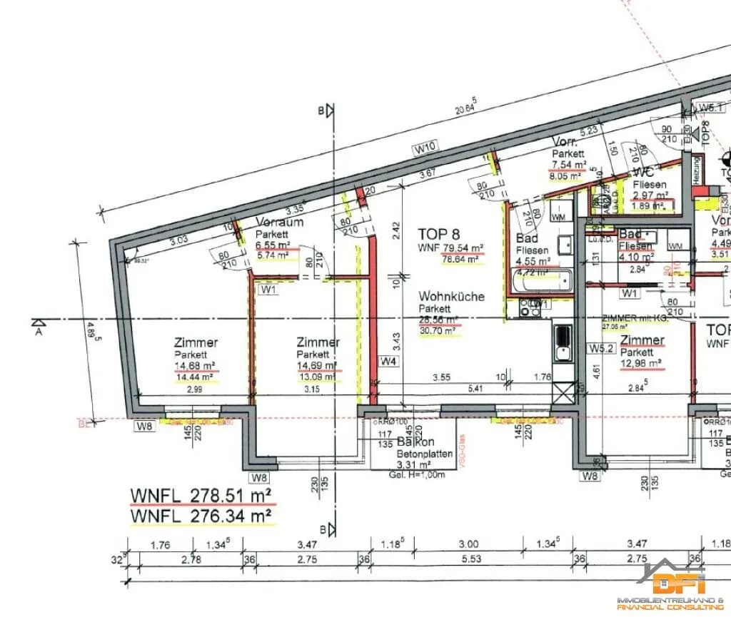 3-Zimmer-Wohnung mieten in Wien – 79,24 m², € 1.300 – Bild 12 von 12