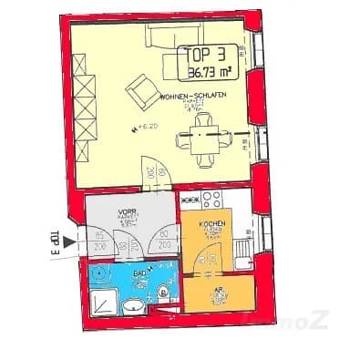 1-Zimmer-Wohnung mieten in Graz – 36,73 m², € 492