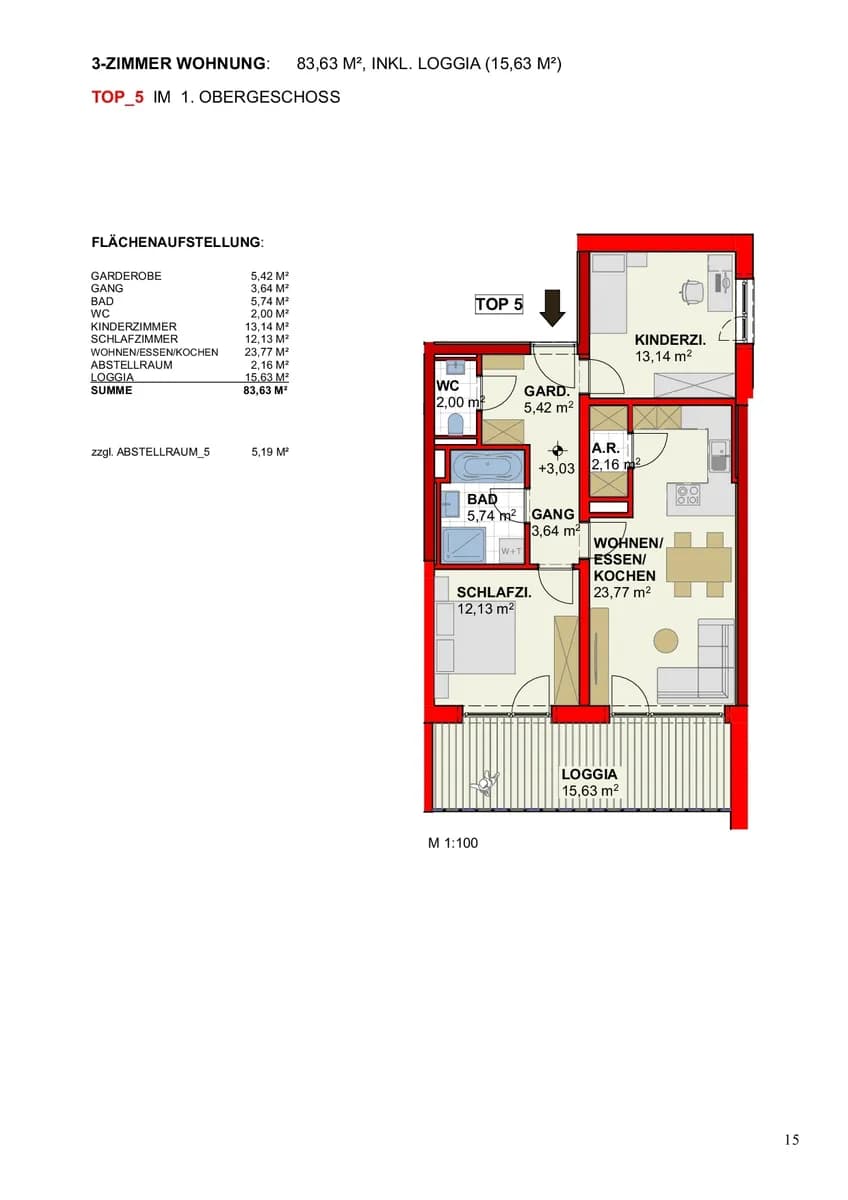 3-Zimmer-Wohnung kaufen in Schärding – 84 m², € 308.950 – Bild 6 von 9