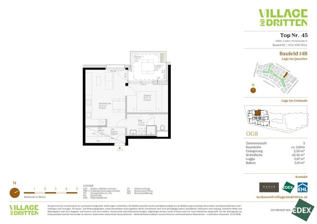 2-Zimmer-Wohnung kaufen in Wien – 43,44 m², € 347.000 – Bild 8 von 8