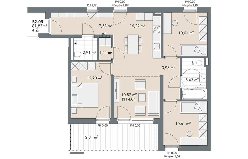 4-Zimmer-Wohnung kaufen in Innsbruck – 81,87 m², € 730.000 – Bild 12 von 12