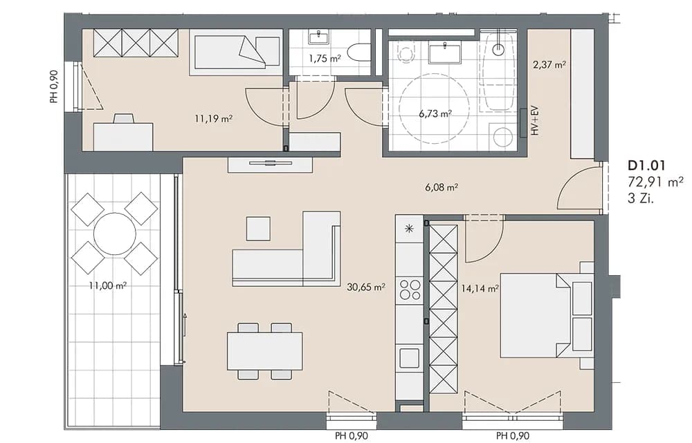 3-Zimmer-Wohnung kaufen in Kitzbühel – 72,9 m², € 634.300 – Bild 9 von 9