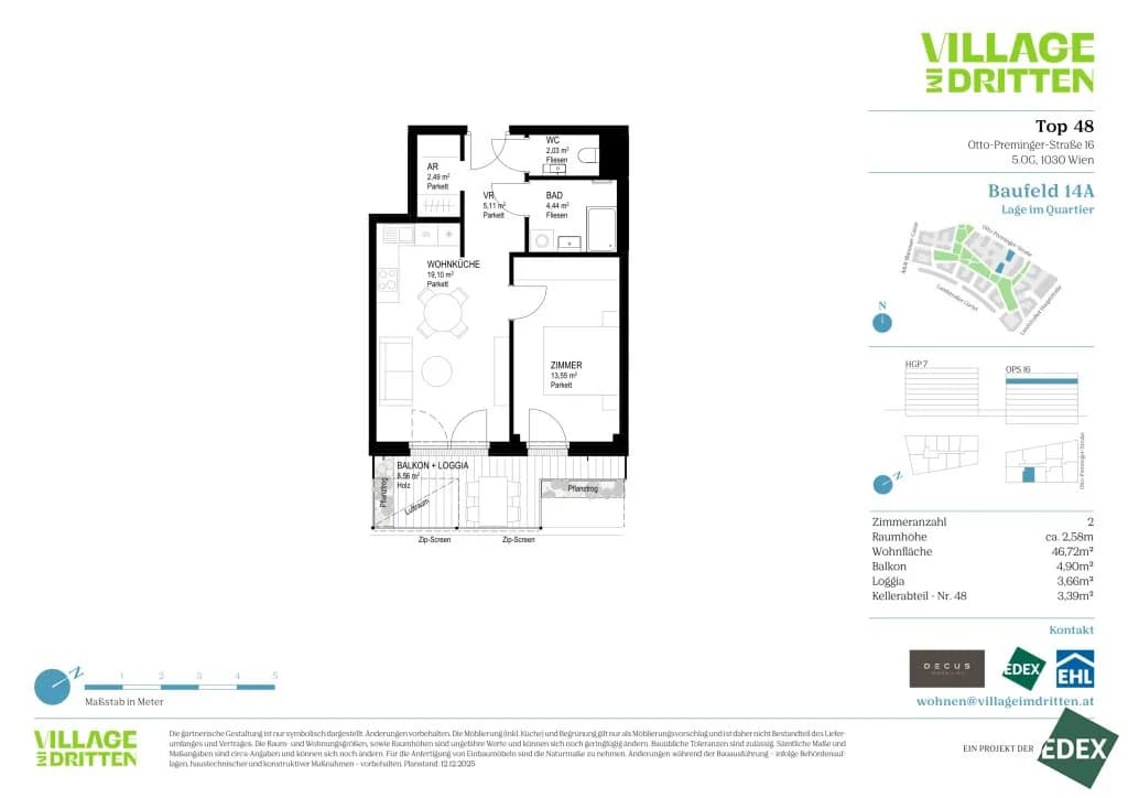 2-Zimmer-Wohnung kaufen in Wien – 46,72 m², € 367.200 – Bild 12 von 12