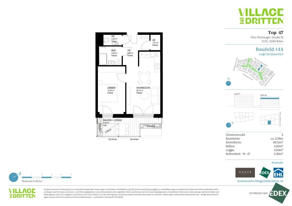 2-Zimmer-Wohnung kaufen in Wien – 48,51 m², € 378.900 – Bild 12 von 12