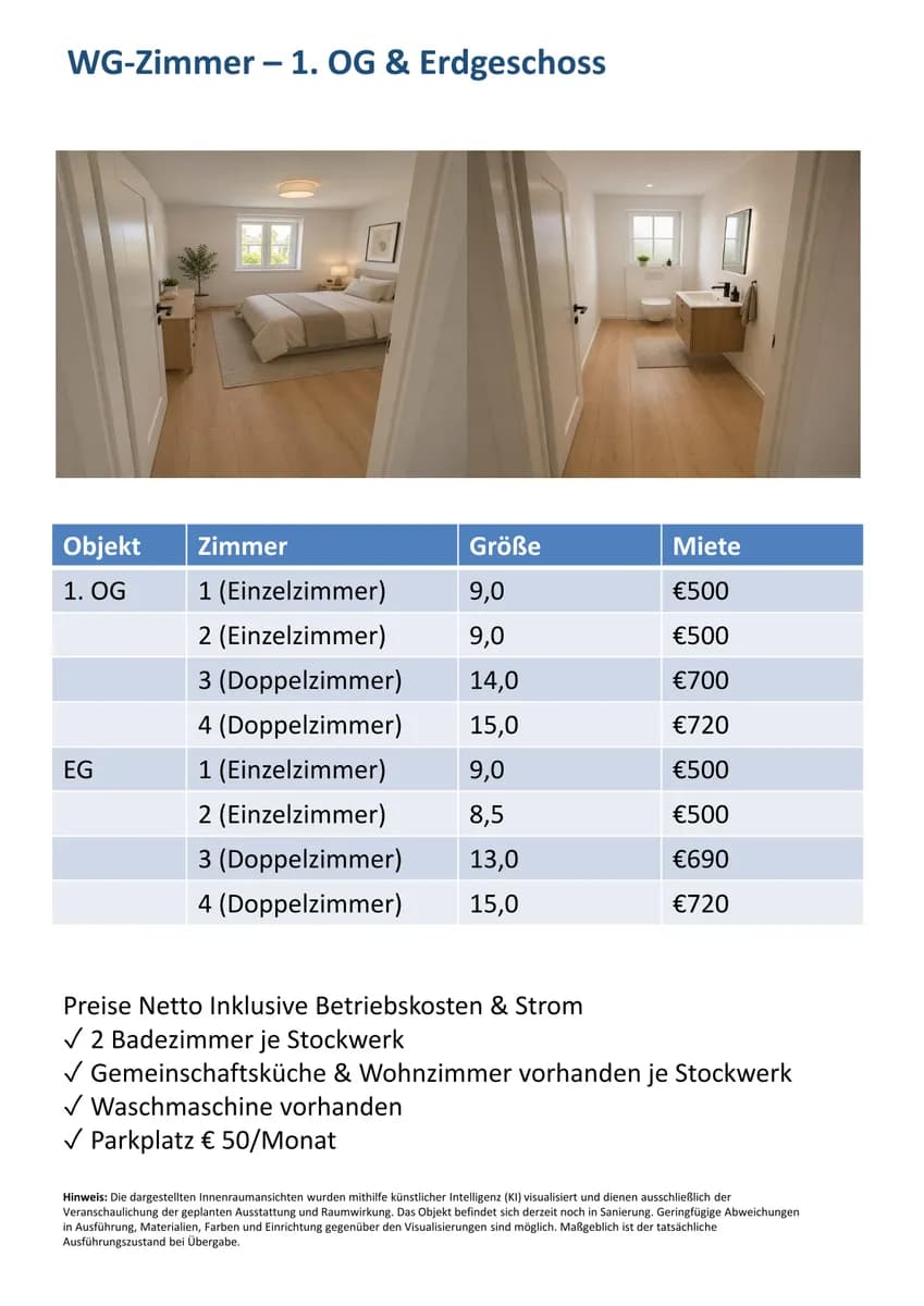 Wohnung mieten in Wels – 15 m², € 500 – Bild 3 von 4