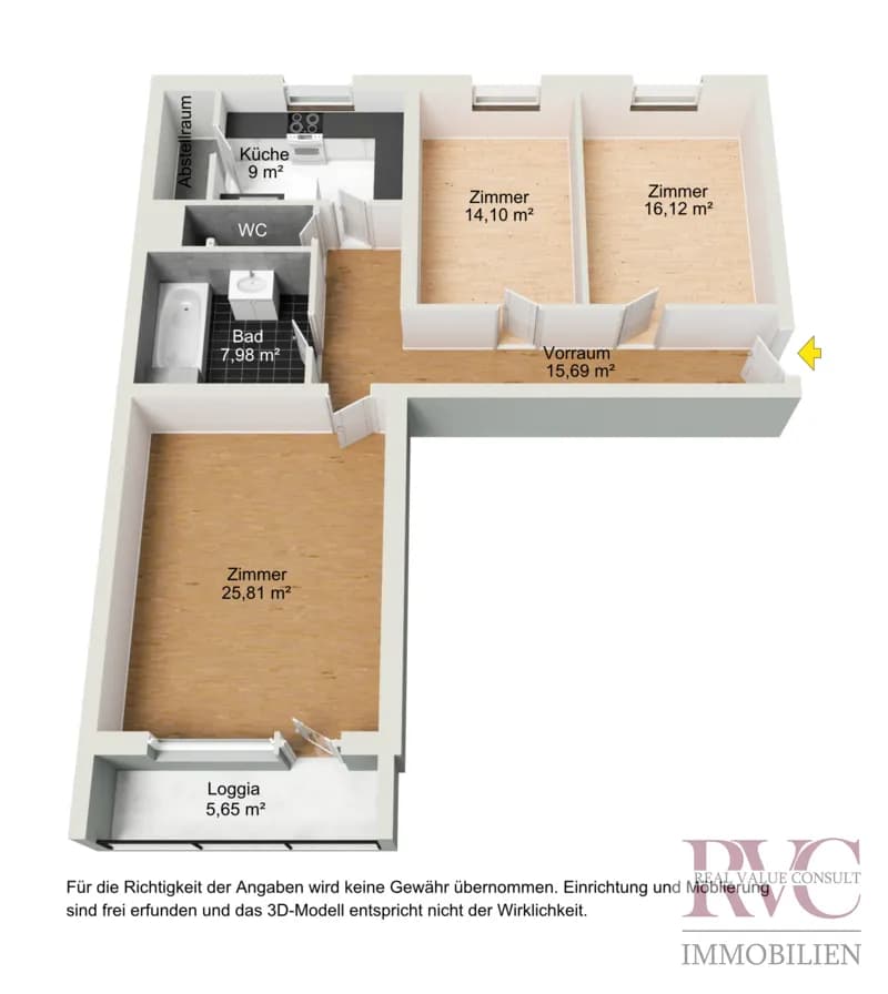 3-Zimmer-Wohnung kaufen in Krems an der Donau – 98,91 m², € 249.000 – Bild 4 von 16
