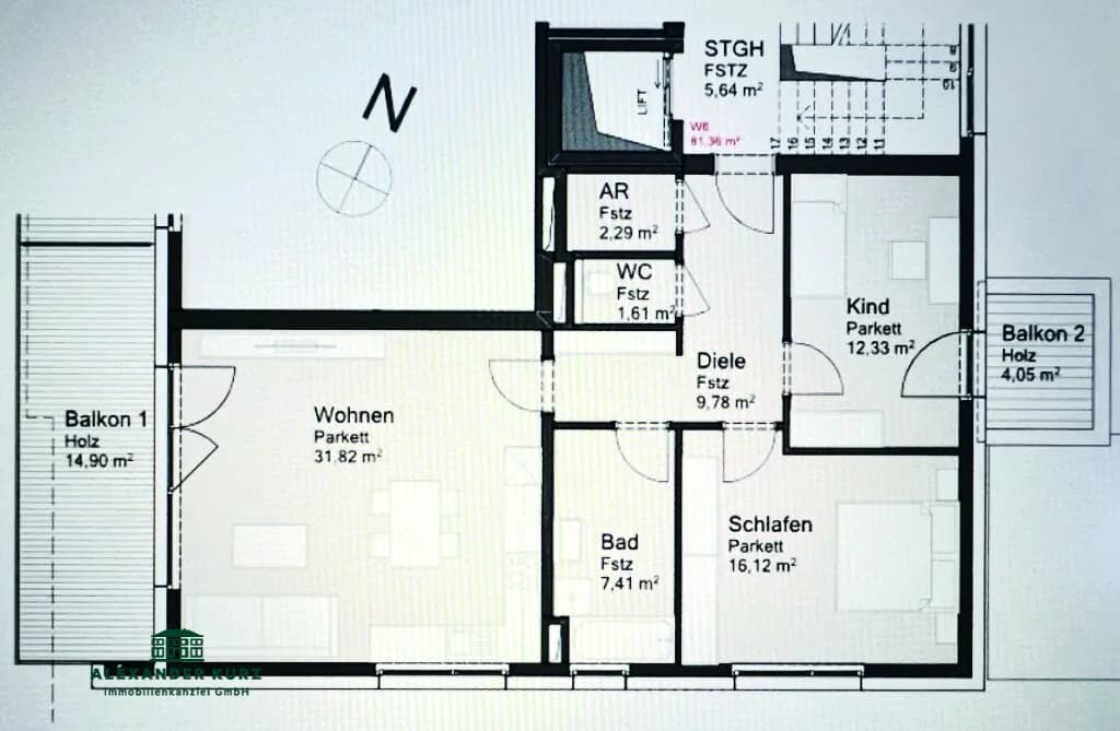 3-Zimmer-Wohnung mieten in Salzburg-Umgebung – 81,36 m², € 1.780 – Bild 7 von 9