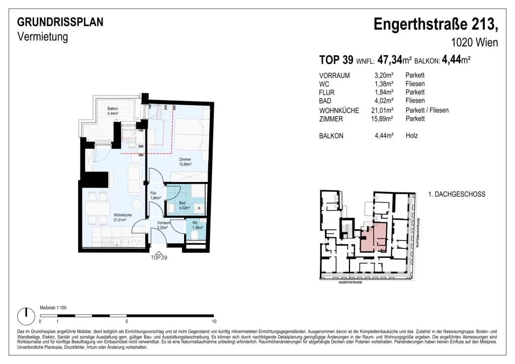 2-Zimmer-Wohnung mieten in Wien – 47,34 m², € 1.410 – Bild 8 von 8