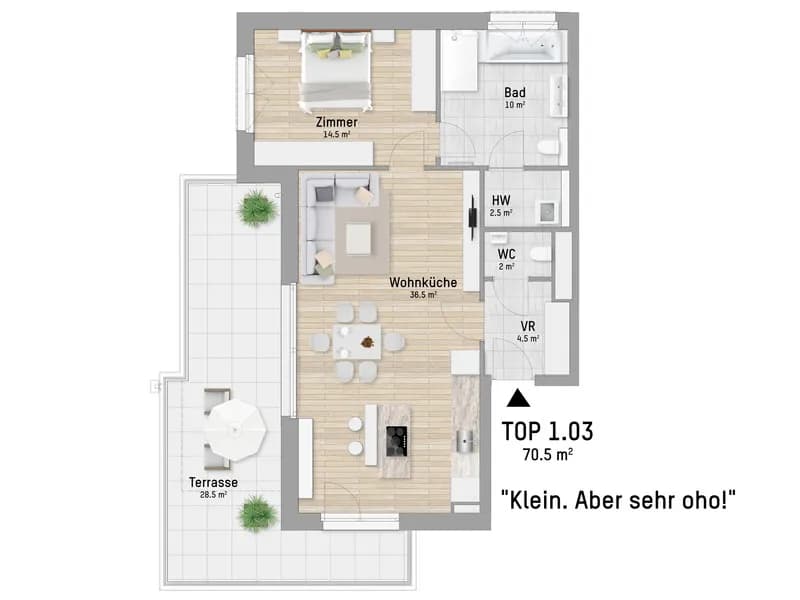 2-Zimmer-Wohnung kaufen in Wien – 70,02 m², € 999.900