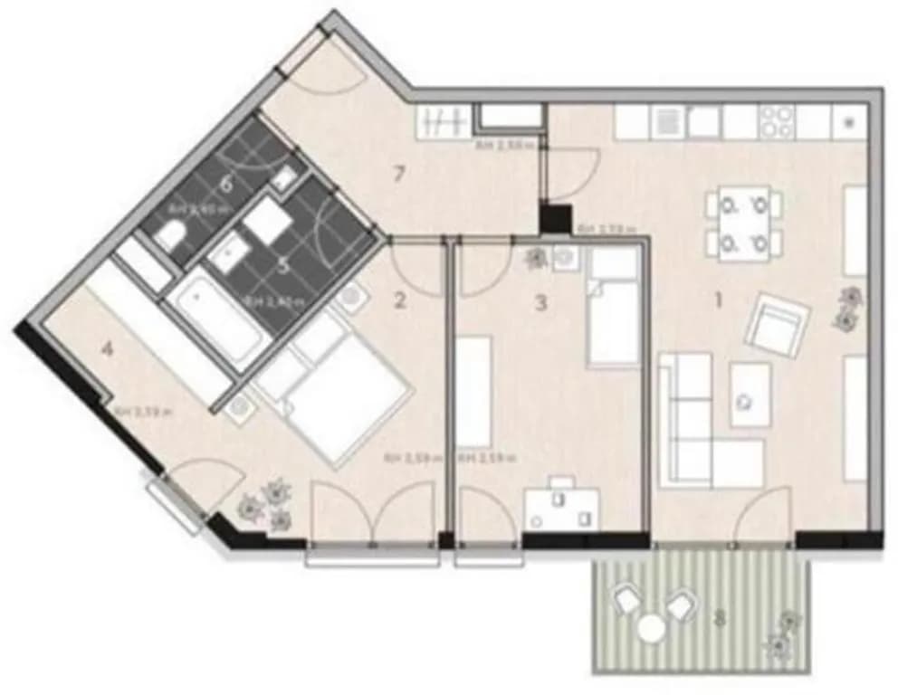 3-Zimmer-Wohnung kaufen in Wien – 77 m², € 640.000 – Bild 2 von 2