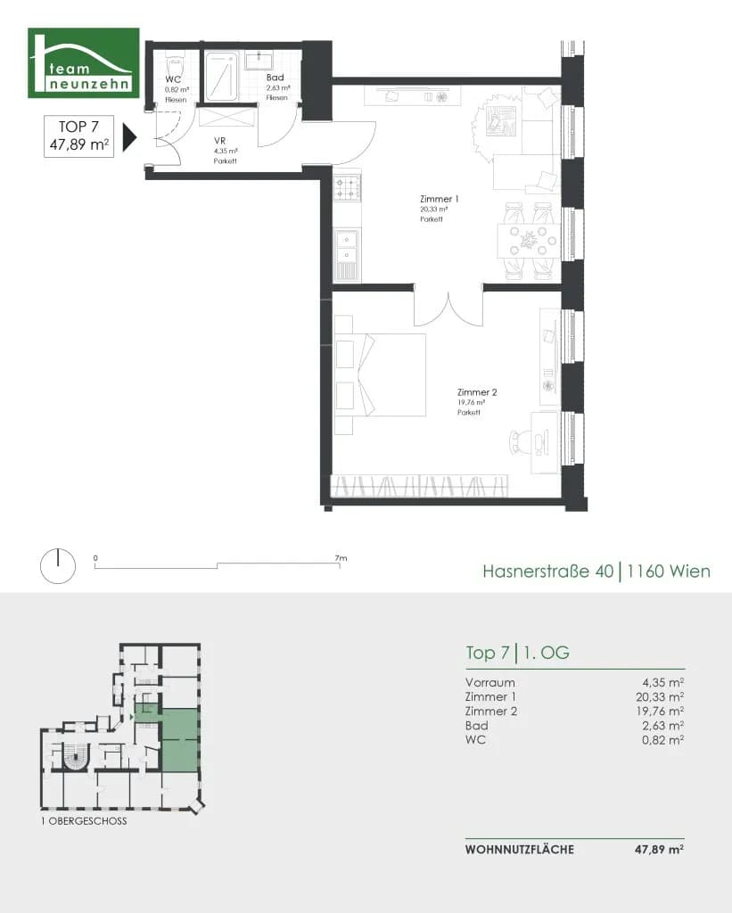 2-Zimmer-Wohnung kaufen in Wien – 47,89 m², € 254.000 – Bild 19 von 19