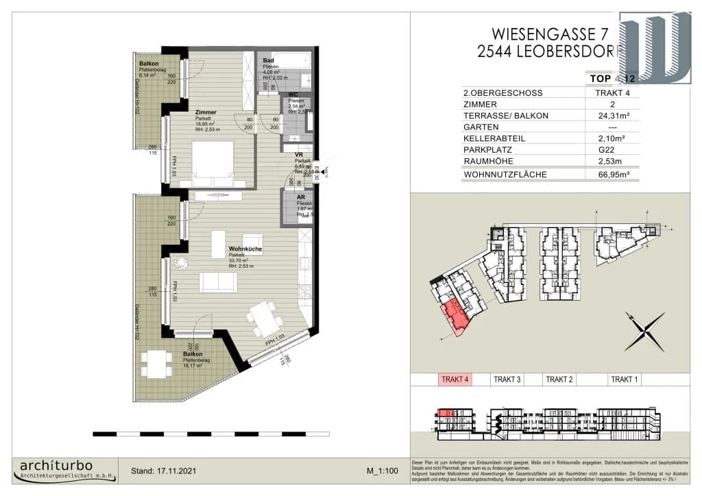 2-Zimmer-Wohnung mieten in Baden – 67 m², € 1.100 – Bild 26 von 26
