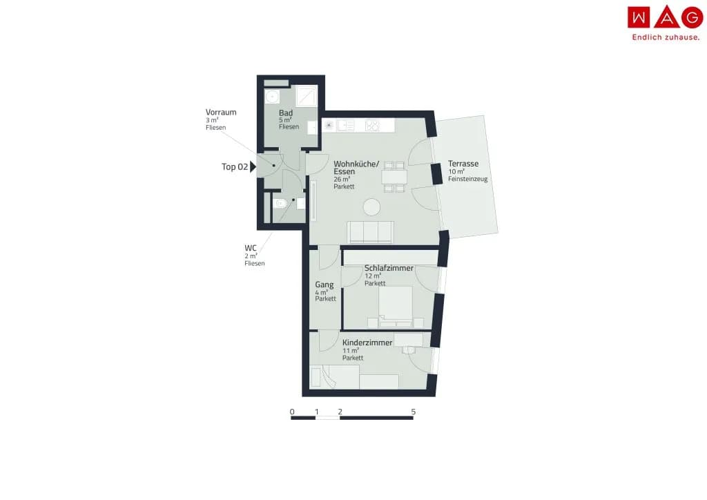 3-Zimmer-Wohnung mieten in Graz – 63 m², € 1.153 – Bild 6 von 6
