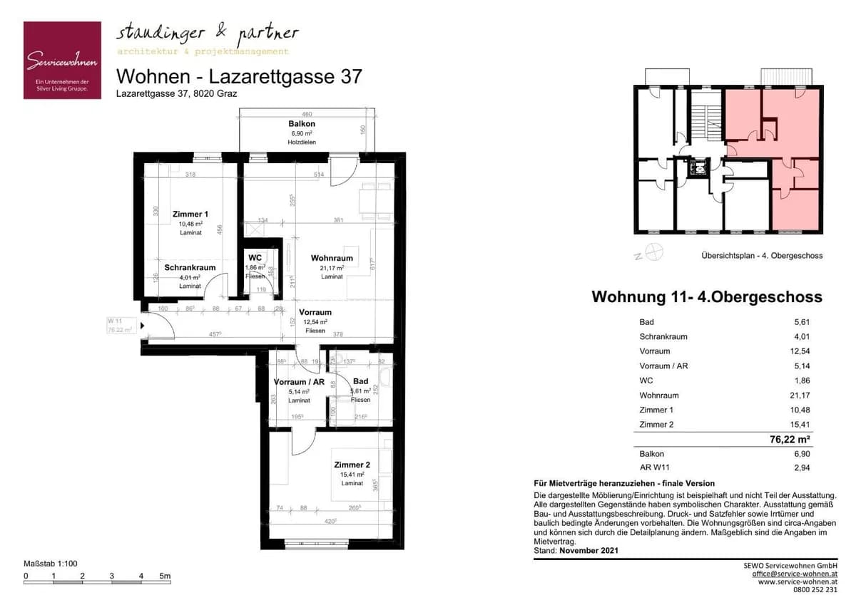 3-Zimmer-Wohnung mieten in Graz – 76,22 m², € 774 – Bild 8 von 9
