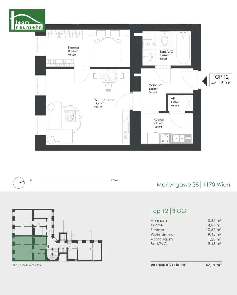 2-Zimmer-Wohnung kaufen in Wien – 47,19 m², € 235.000 – Bild 19 von 19
