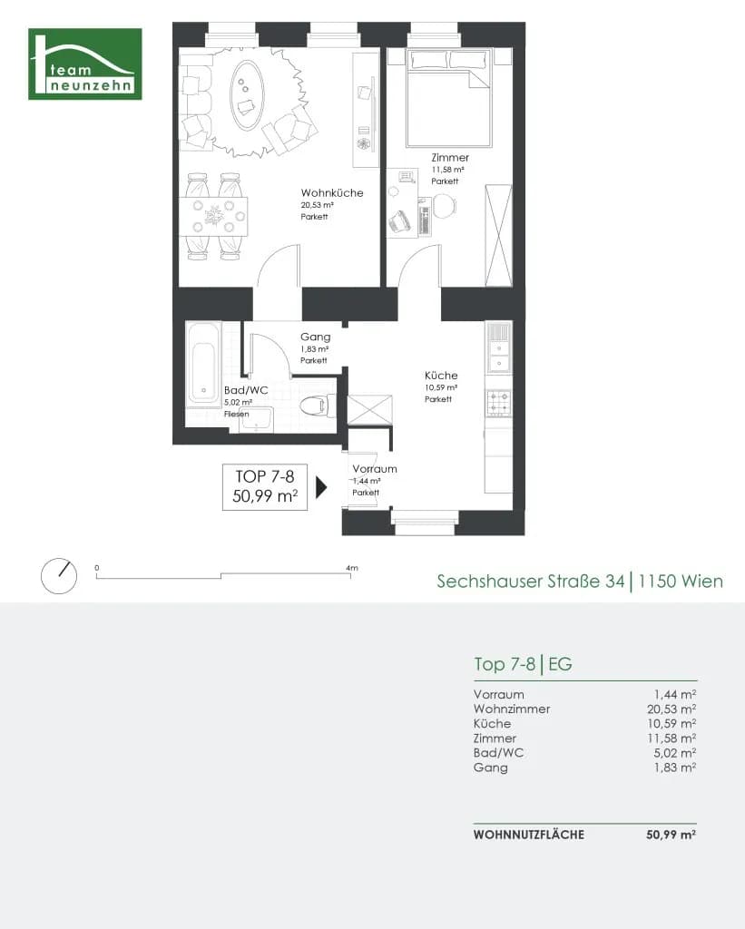 2-Zimmer-Wohnung kaufen in Wien – 50,99 m², € 165.000 – Bild 28 von 28