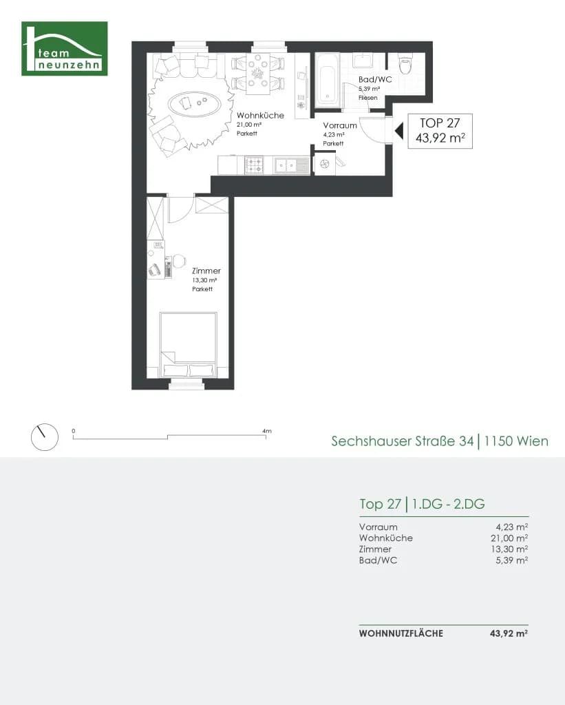 2-Zimmer-Wohnung kaufen in Wien – 43,92 m², € 239.000 – Bild 26 von 26