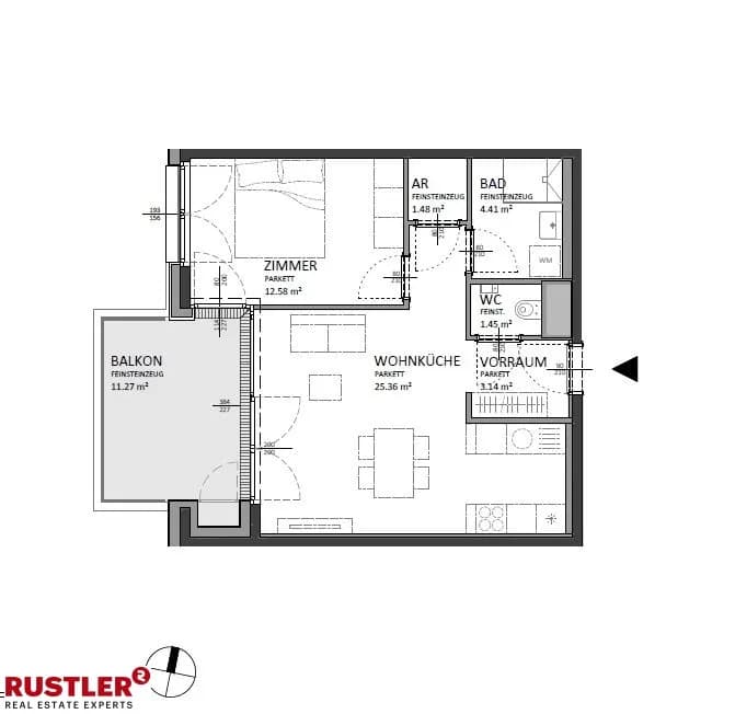 2-Zimmer-Wohnung kaufen in Wien – 48,5 m², € 342.000 – Bild 6 von 13