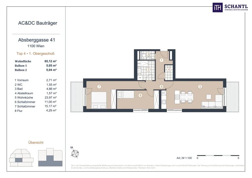 3-Zimmer-Wohnung mieten in Wien – 65,12 m², € 1.396 – Bild 26 von 26