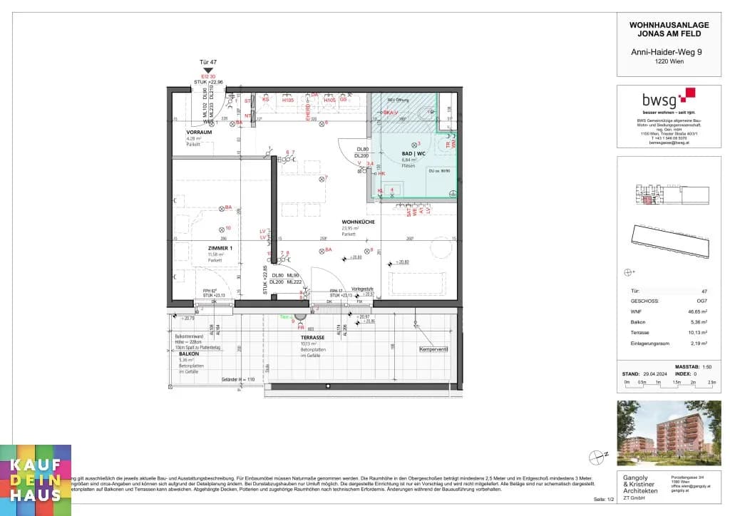 2-Zimmer-Wohnung kaufen in Wien – 46,65 m², € 279.000 – Bild 13 von 23