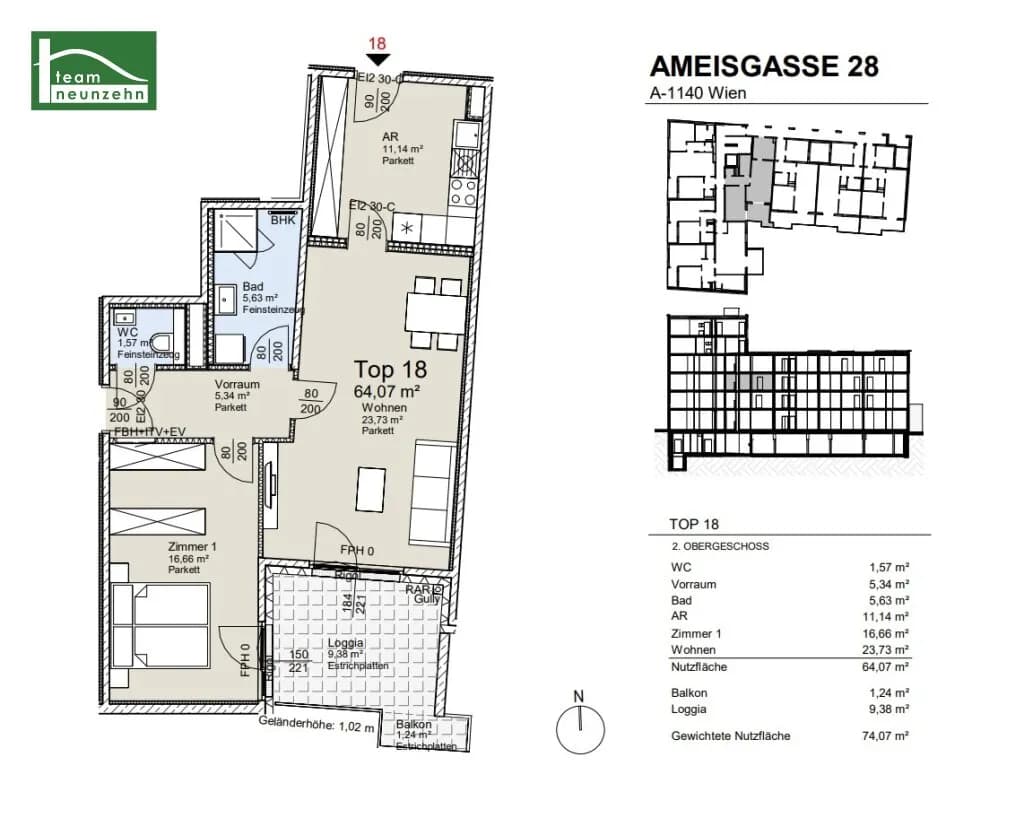 Immobilie kaufen in Wien – 64,07 m², € 438.300 – Bild 34 von 34