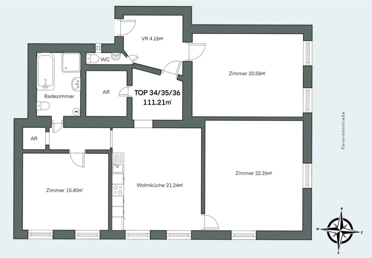 4-Zimmer-Wohnung kaufen in Wien – 111 m², € 378.000 – Bild 5 von 12