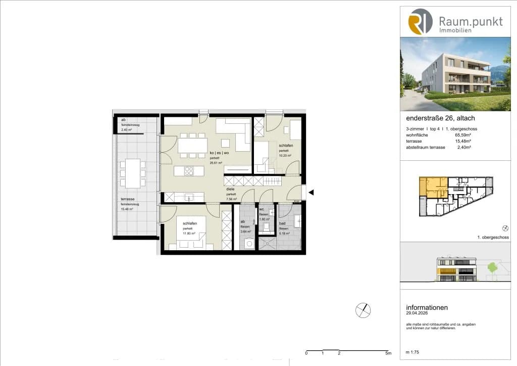 3-Zimmer-Wohnung kaufen in Feldkirch – 65,59 m², € 455.000 – Bild 3 von 4