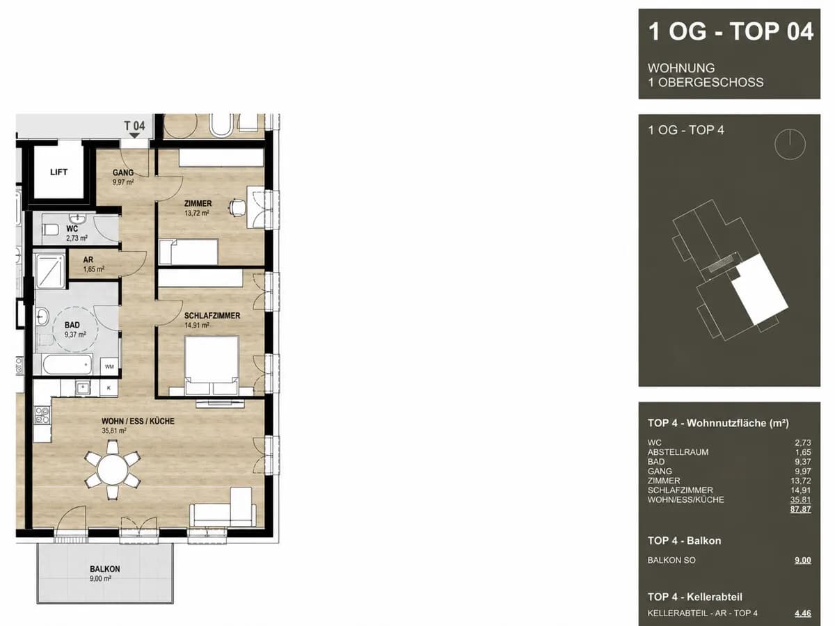 3-Zimmer-Wohnung mieten in Steyr – 88 m², € 1.579 – Bild 7 von 23