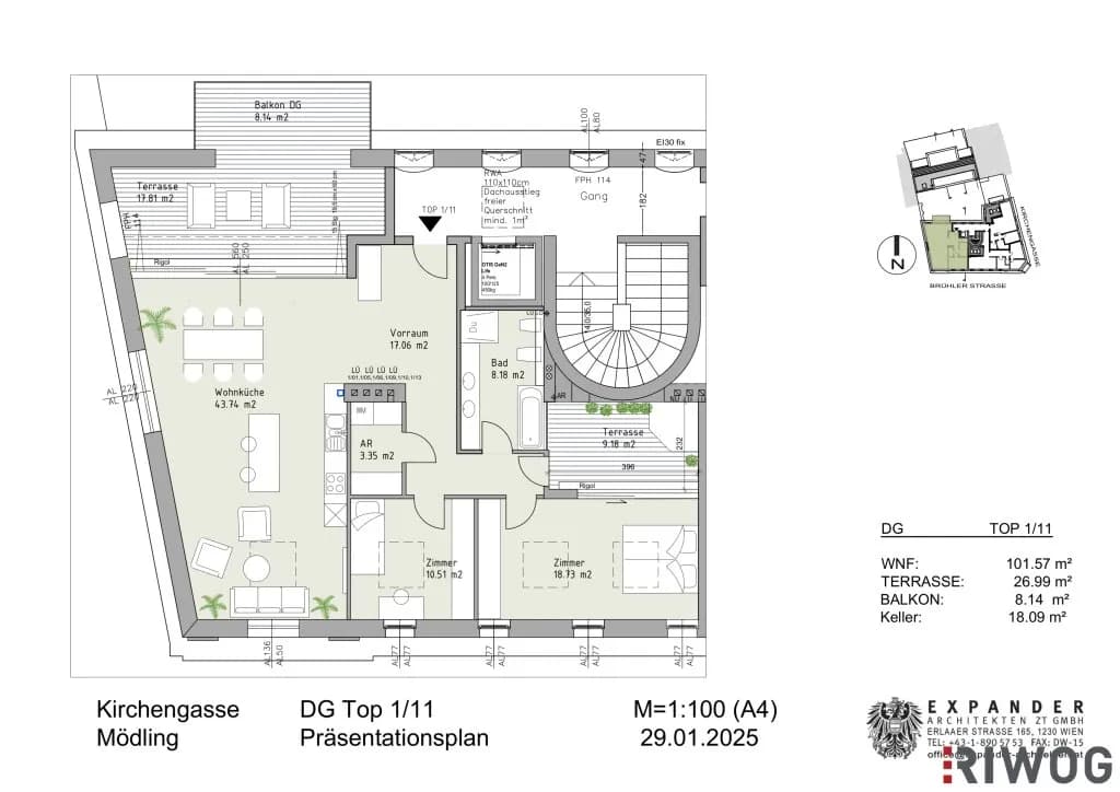 3-Zimmer-Wohnung kaufen in Mödling – 101,57 m², € 1.150.000 – Bild 24 von 25