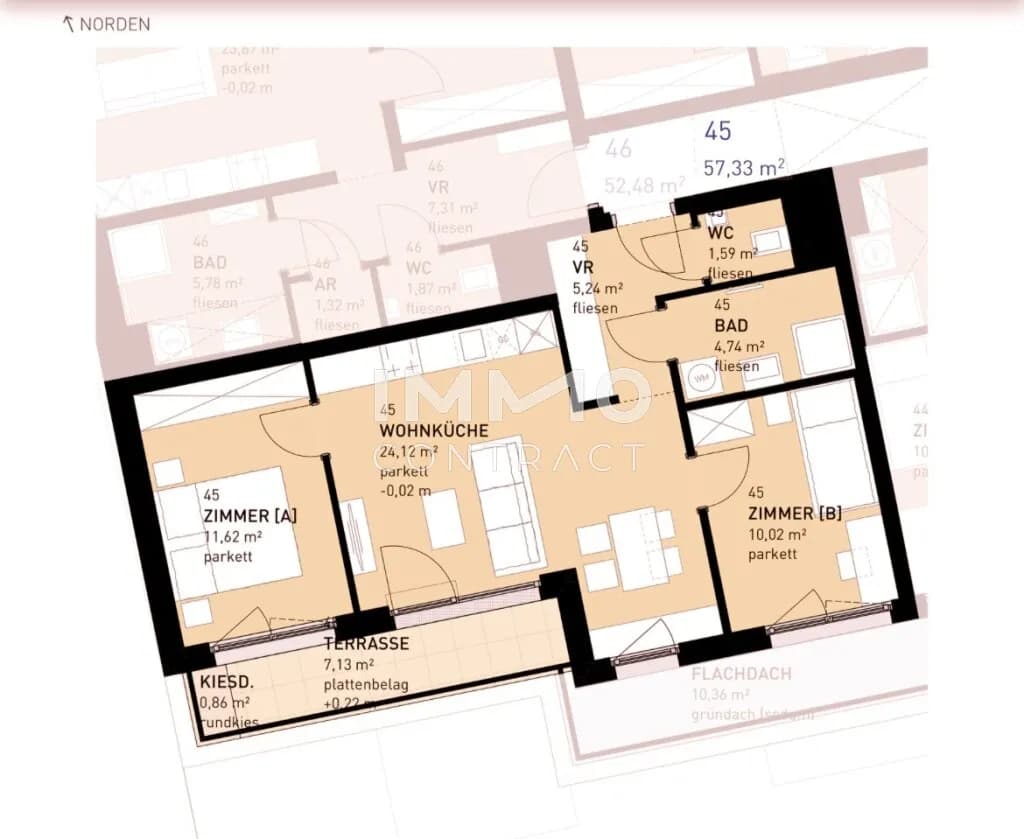 3-Zimmer-Wohnung kaufen in Wien – 57,33 m², € 381.000 – Bild 14 von 14
