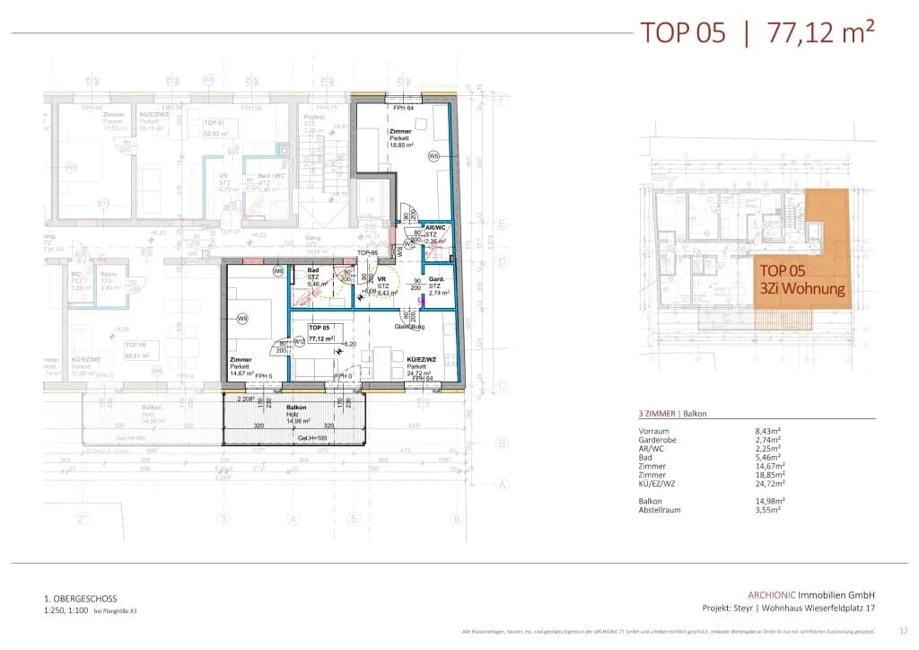 3-Zimmer-Wohnung kaufen in Steyr – 77,12 m², € 411.900 – Bild 9 von 9