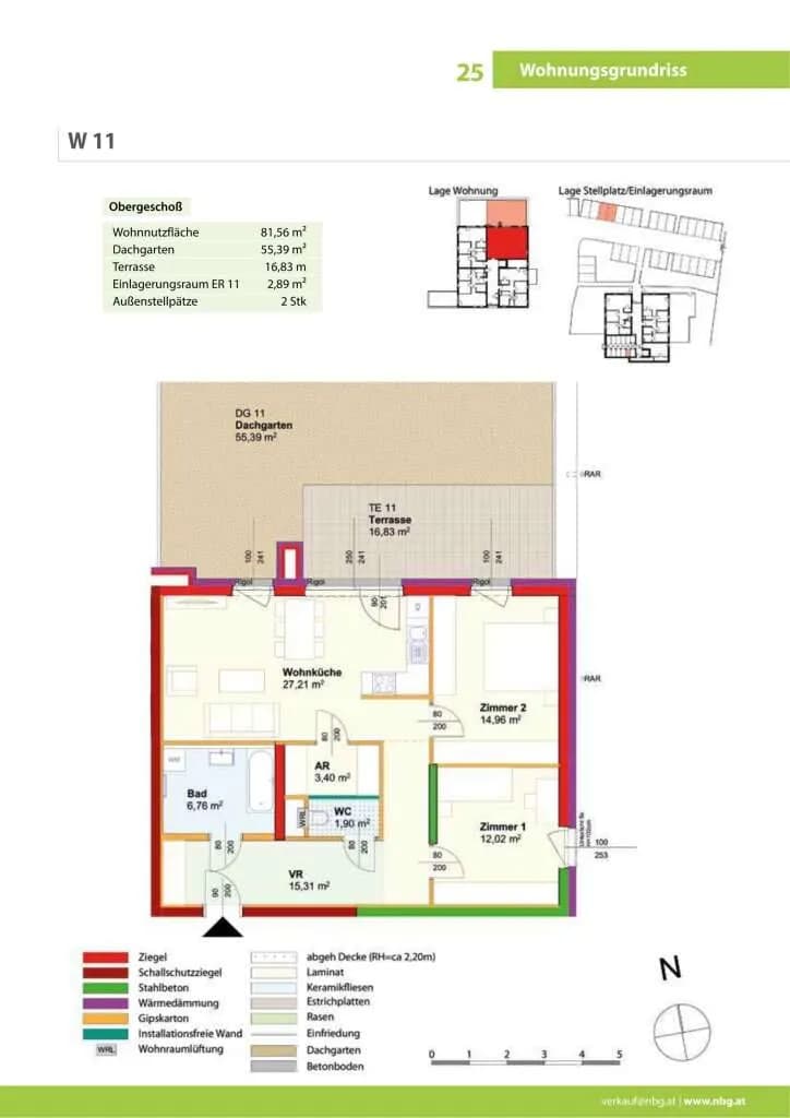 3-Zimmer-Wohnung mieten in Horn – 81,56 m², € 917 – Bild 2 von 3