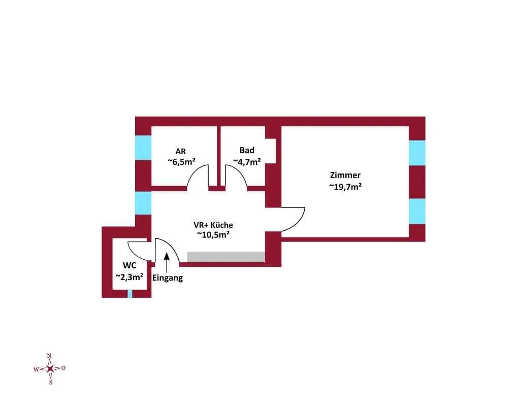 1-Zimmer-Wohnung kaufen in Wien – 44,11 m², € 159.000 – Bild 3 von 3