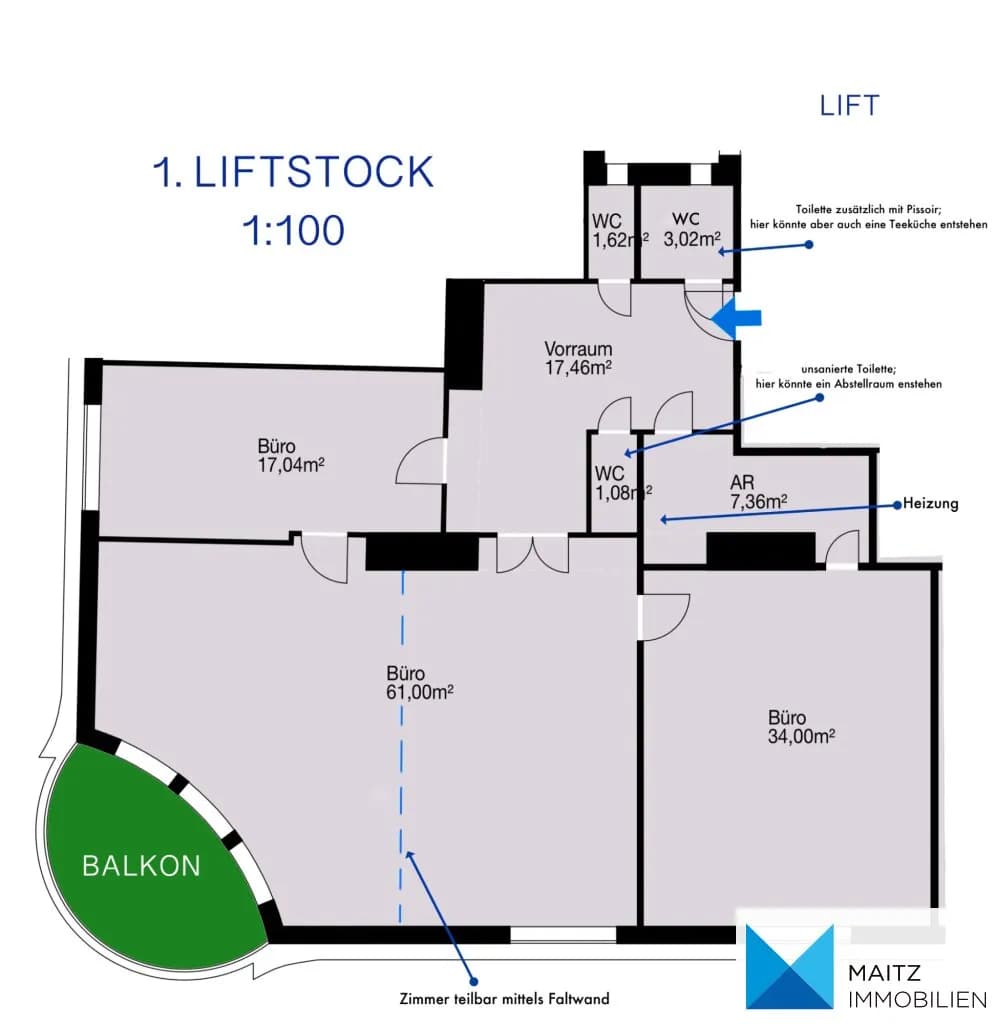 4-Zimmer-Gewerbeimmobilie mieten in Wien – 143 m², € 2.457 – Bild 7 von 8