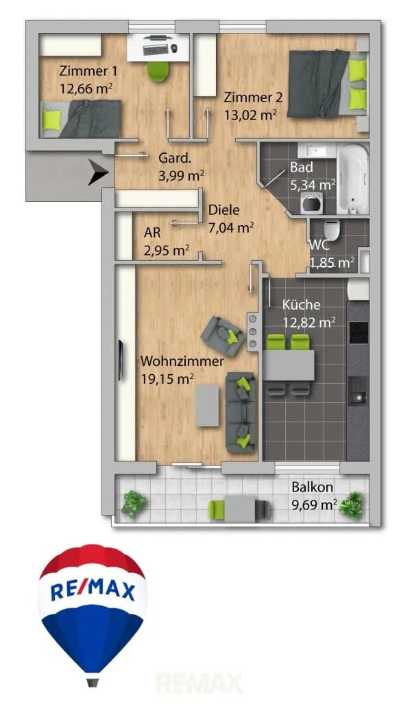 3-Zimmer-Immobilie kaufen in Kufstein – 79,85 m², € 385.000 – Bild 10 von 10