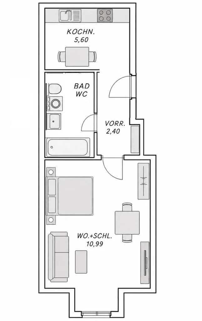 1-Zimmer-Wohnung mieten in Wien – 25 m², € 690 – Bild 5 von 5