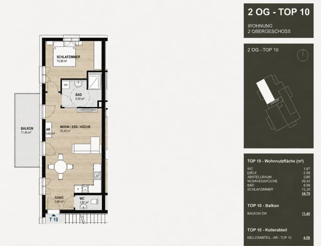 2-Zimmer-Wohnung mieten in Steyr – 55 m², € 846 – Bild 17 von 17