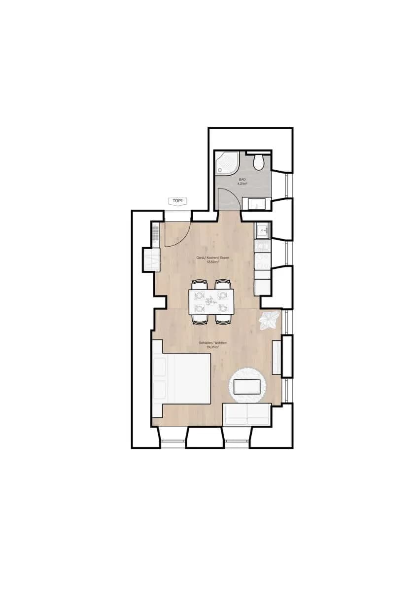 1-Zimmer-Wohnung kaufen in Tamsweg – 36 m², € 169.500 – Bild 6 von 6