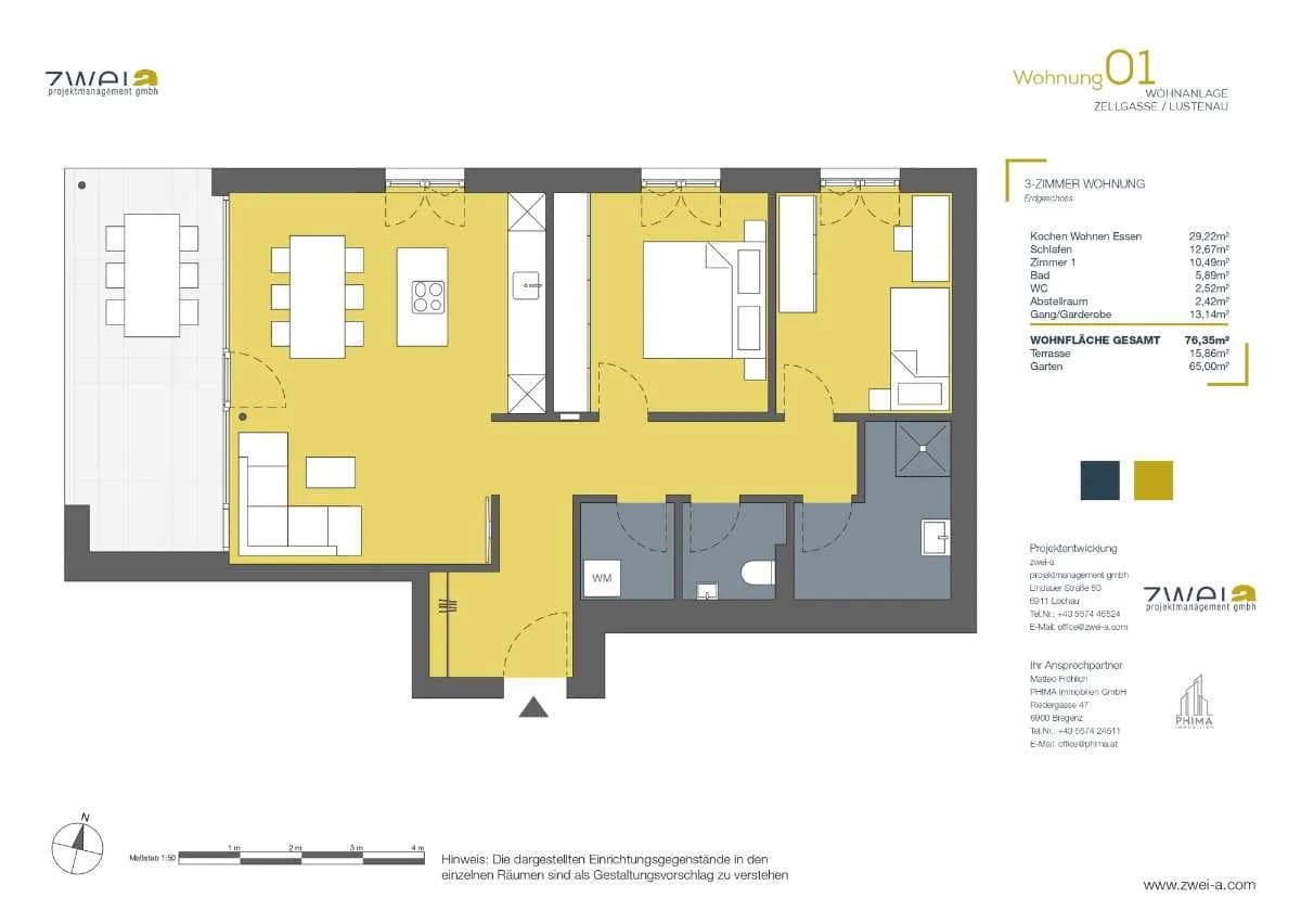 3-Zimmer-Wohnung kaufen in Dornbirn – 76,35 m², € 573.000 – Bild 2 von 12