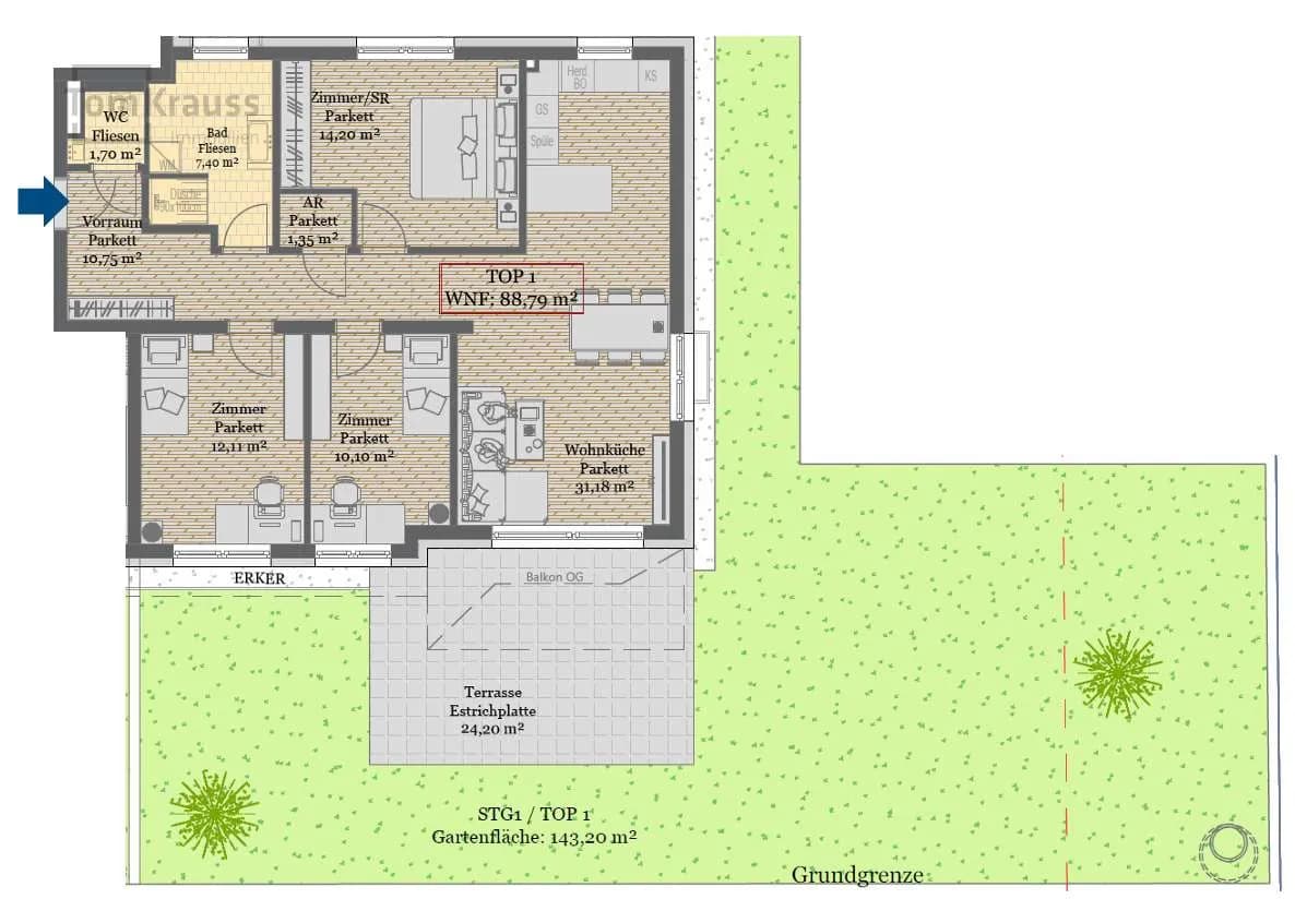 4-Zimmer-Wohnung kaufen in Wien – 88,79 m², € 653.150 – Bild 8 von 20