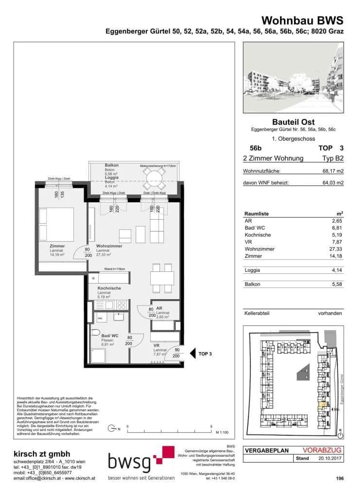 2-Zimmer-Wohnung mieten in Graz – 64,03 m², € 843 – Bild 13 von 13