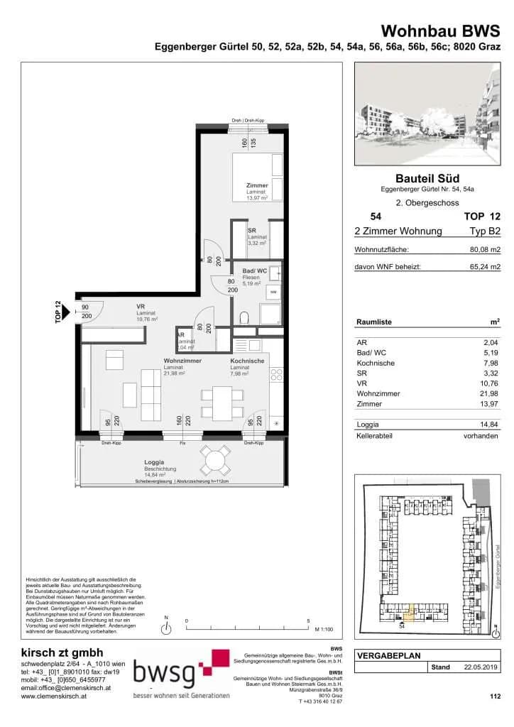 2-Zimmer-Wohnung mieten in Graz – 65,24 m², € 798 – Bild 4 von 4