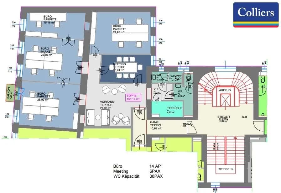 5-Zimmer-Gewerbeimmobilie mieten in Wien – 151 m², € 3.277 – Bild 12 von 13