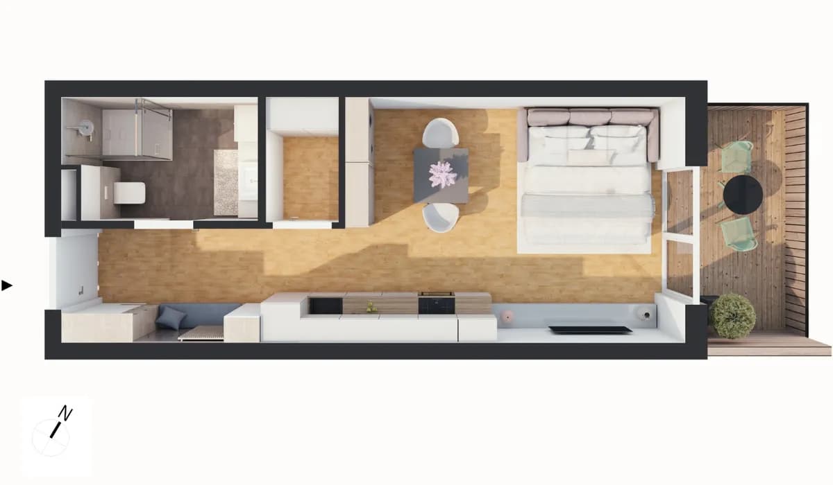 1-Zimmer-Wohnung kaufen in Imst – 34,27 m², € 205.000 – Bild 1 von 6