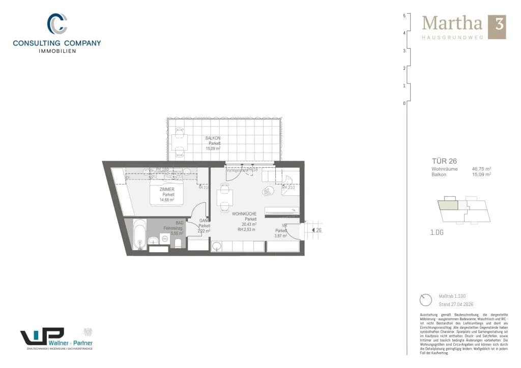 1-Zimmer-Wohnung kaufen in Wien – 31,29 m², € 196.500 – Bild 32 von 35