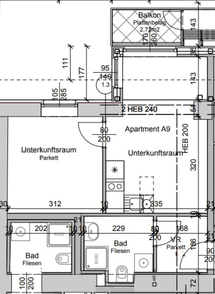 2-Zimmer-Wohnung mieten in Wien – € 770 – Bild 2 von 2
