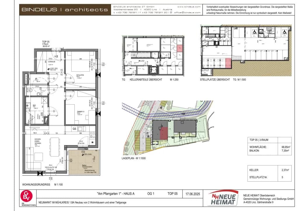 3-Zimmer-Wohnung mieten in Freistadt – 68,85 m², € 742 – Bild 3 von 3