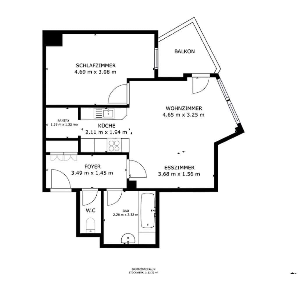 2-Zimmer-Wohnung mieten in Innsbruck-Land – 51 m², € 1.250 – Bild 17 von 18